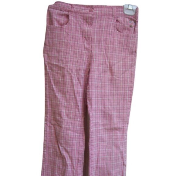 Vintage Gymboree Pink Plaid Summer Pants 3XL or 8 - Picture 1 of 4